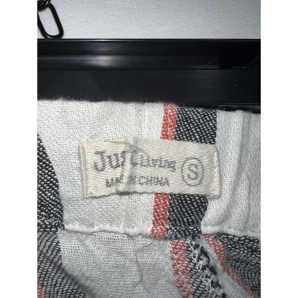 Just Living Shorts Womens Small Stripe Linen Blend Drawstring Summer Casual - Picture 3 of 6